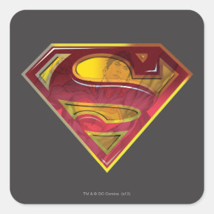Superman S-Shield   Reflection Logo Square Sticker