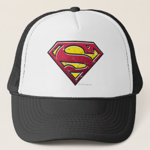 Superman S-Shield Scratches Logo Trucker Hat