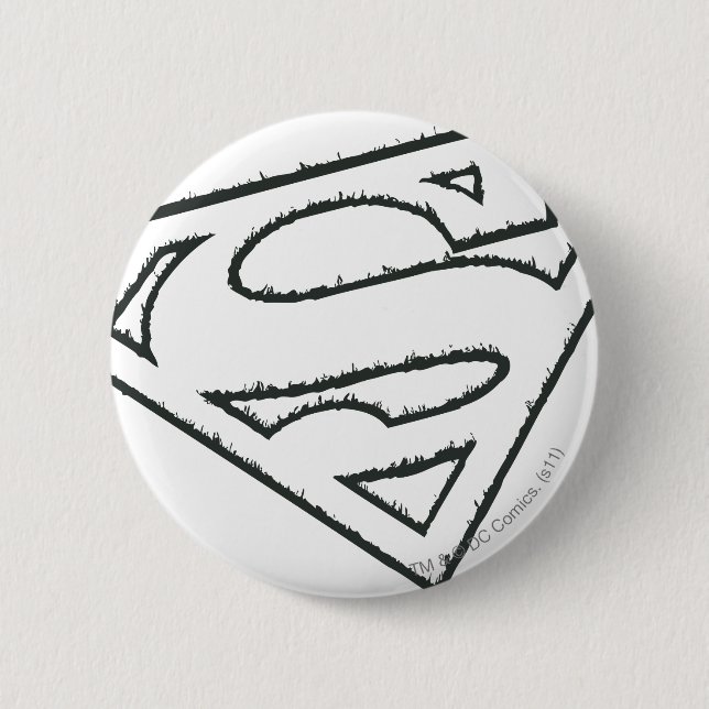 Superman S-Shield | Sideways Grunge Logo 2 Inch Round Button (Front)