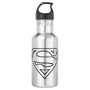 Superman S-Shield Simple Black Outline Logo 532 Ml Water Bottle