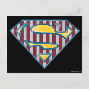 Superman S-Shield   Striped Logo Postcard