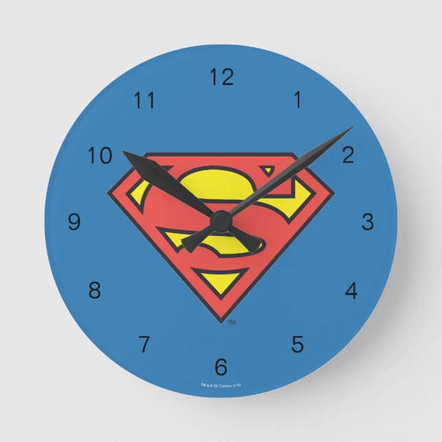Superman S-Shield | Superman Logo Round Clock (Front)