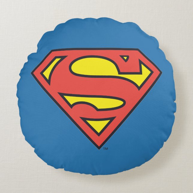 Superman S-Shield | Superman Logo Round Pillow (Front)