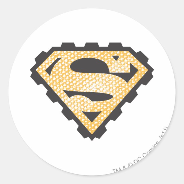 Superman S-Shield | Tan Logo Classic Round Sticker (Front)