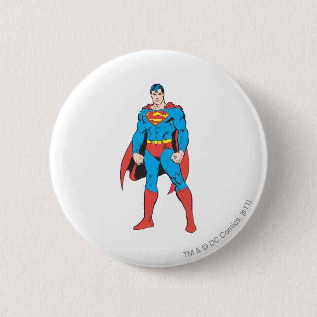 Superman Standing 2 Inch Round Button (Front)