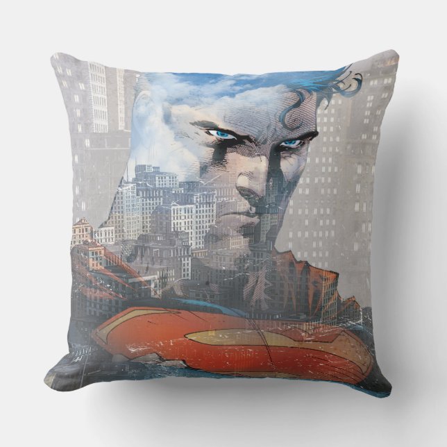 Superman Stare Throw Pillow (Front)