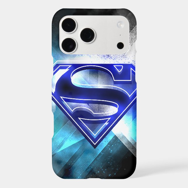 Superman Stylisé | Logo en cristal bleu blanc (Verso)