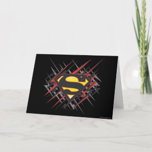 Superman Stylized   Black and Red Strikes Logo Card