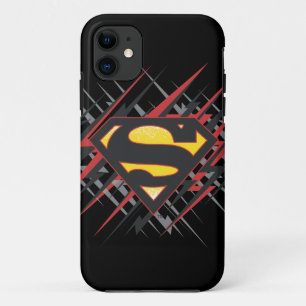 Superman Stylized   Black and Red Strikes Logo iPhone 11 Case