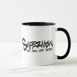 Superman Stylized   Black Letters Graffiti Logo Mug