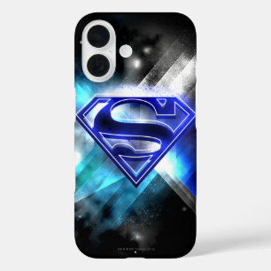 Superman Stylized Blue White Crystal Logo iPhone 16 Case
