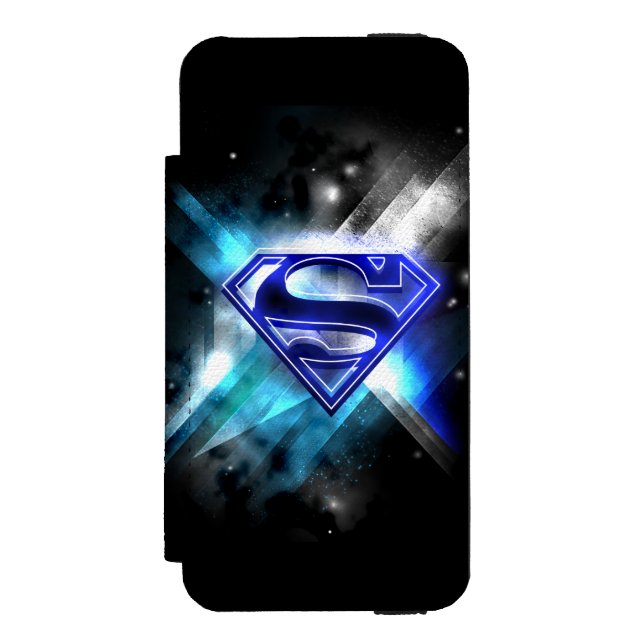 Superman Stylized | Blue White Crystal Logo Incipio iPhone Wallet Case (Folio Front)