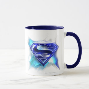 Superman Stylized   Blue White Crystal Logo Mug