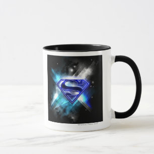 Superman Stylized   Blue White Crystal Logo Mug