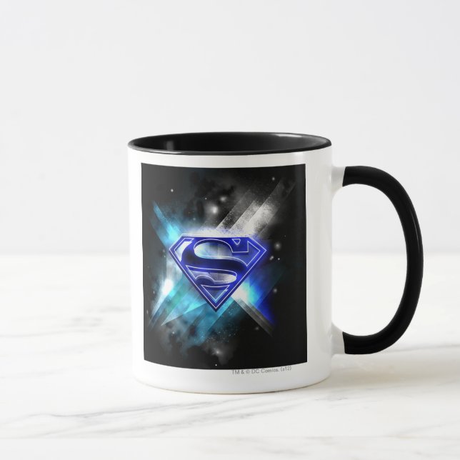 Superman Stylized | Blue White Crystal Logo Mug (Right)