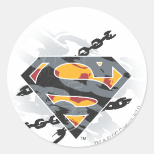 Superman Stylized   Chains Logo Classic Round Sticker