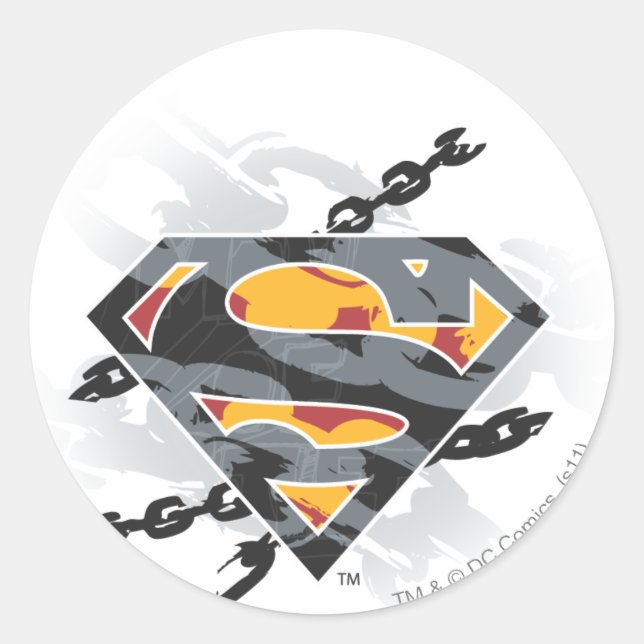 Superman Stylized | Chains Logo Classic Round Sticker (Front)