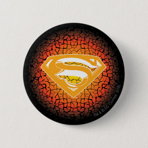 Superman Stylized Crackle Logo 2 Inch Round Button