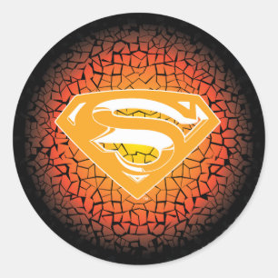 Superman Stylized   Crackle Logo Classic Round Sticker