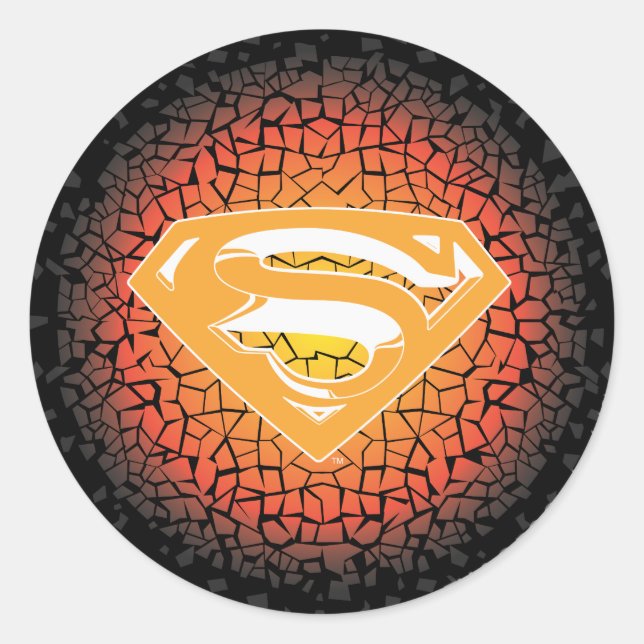 Superman Stylized | Crackle Logo Classic Round Sticker (Front)
