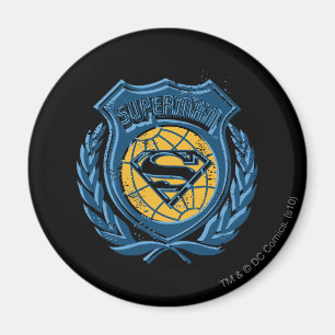 Superman Stylized Crest with Globe Logo Magnet