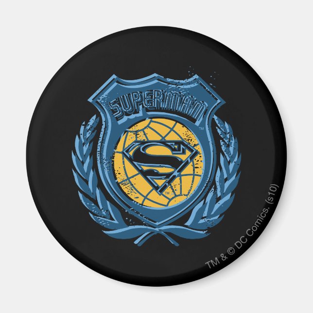 Superman Stylized | Crest with Globe Logo Magnet (Front)