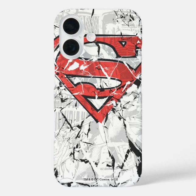 Superman Stylized | Crumpled Comic Logo Case-Mate iPhone Case (Back)