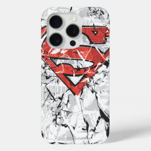 Superman Stylized   Crumpled Comic Logo iPhone 15 Pro Case