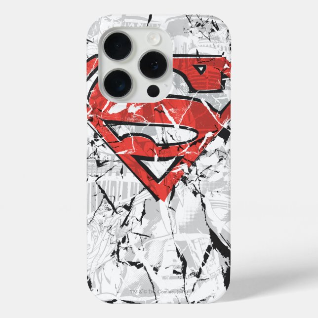 Superman Stylized | Crumpled Comic Logo Case-Mate iPhone Case (Back)