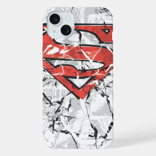 Superman Stylized Crumpled Comic Logo iPhone 15 Plus Case