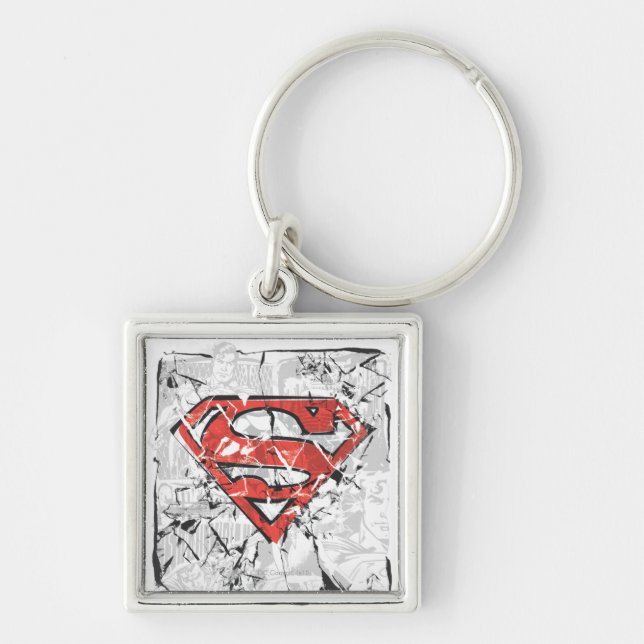 Superman Stylized | Crumpled Comic Logo Keychain (Front)