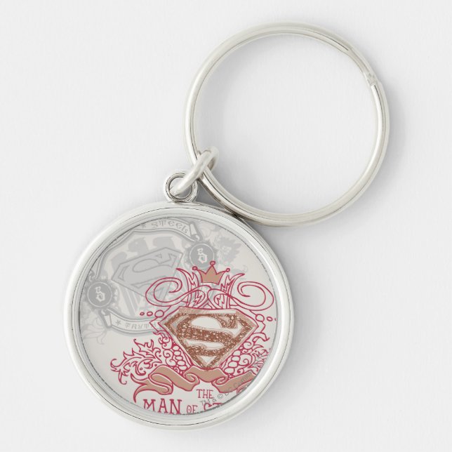 Superman Stylized | Drawn with Crown Logo Keychain (Front)