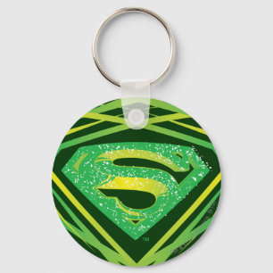 Superman Stylized   Green Decorative Logo Keychain