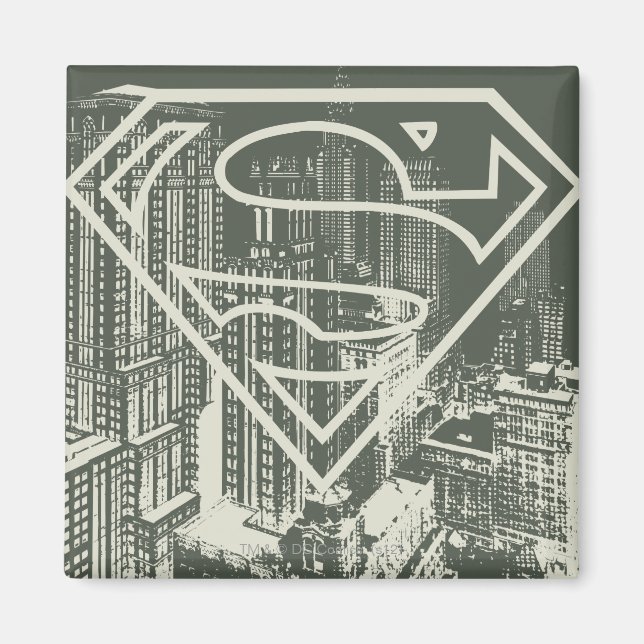 Superman Stylized | Green Metropolis Logo Magnet (Front)