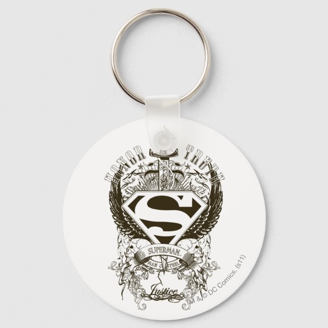 Superman Stylized | Honour, Truth and Justice Logo Keychain (Front)