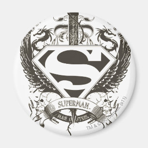Superman Stylized   Honour, Truth on White Logo Magnet
