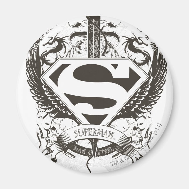Superman Stylized | Honour, Truth on White Logo Magnet (Front)