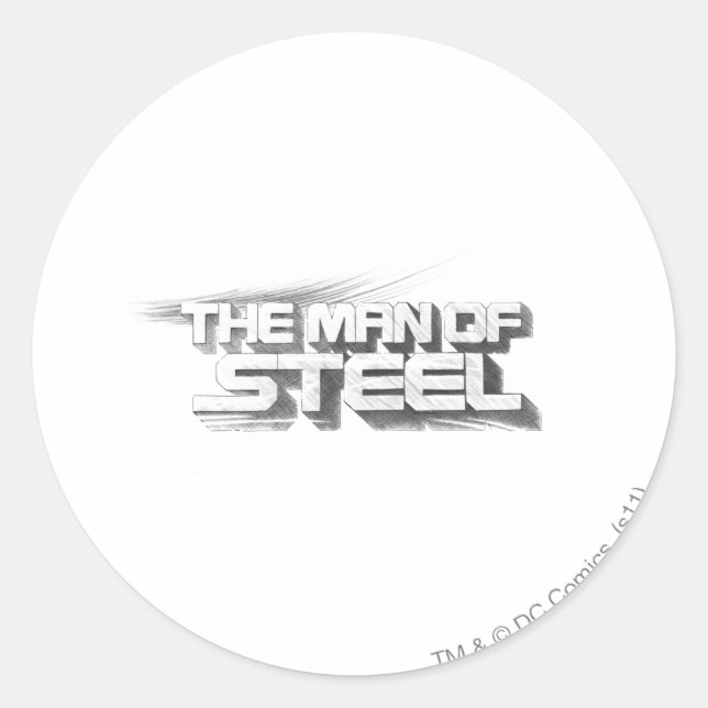 Superman Stylized | Man of Steel Drawing Logo Classic Round Sticker (Front)