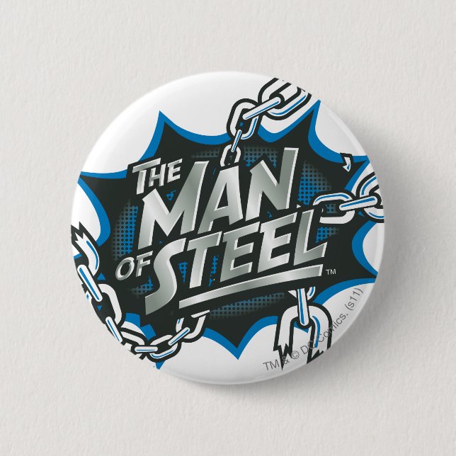 Superman Stylized | Man of Steel Splash Logo 2 Inch Round Button (Front)