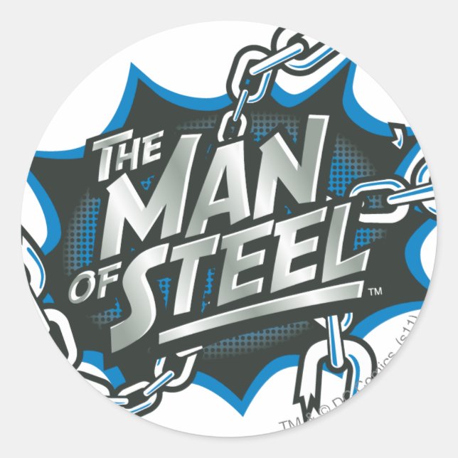 Superman Stylized | Man of Steel Splash Logo Classic Round Sticker (Front)