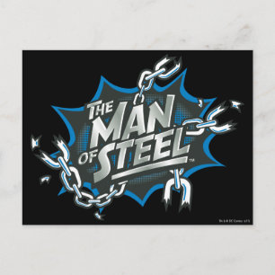 Superman Stylized   Man of Steel Splash Logo Postcard