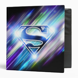 Superman Stylized Shiny Blue Burst Logo Binder