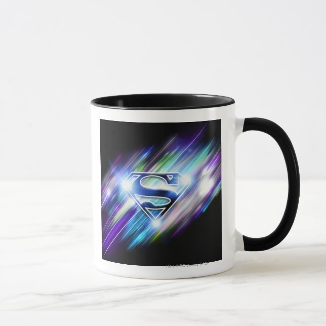 Superman Stylized | Shiny Blue Burst Logo Mug (Right)
