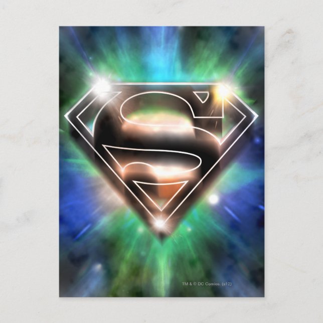 Superman Stylized | Shiny Burst Logo Postcard (Front)