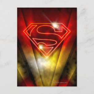 Superman Stylized   Shiny Red Outline Logo Postcard