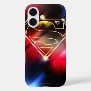 Superman Stylized   Shiny Yellow Outline Logo iPhone 16 Case