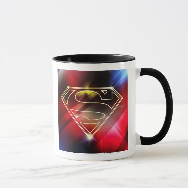 Superman Stylized | Shiny Yellow Outline Logo Mug (Right)