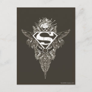Superman Stylized   Star and Skull Logo Postcard