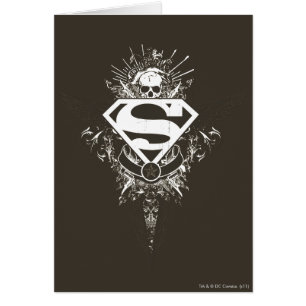 Superman Stylized Star and Skull White Logo