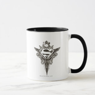 Superman Stylized   Star and Skull White Logo Mug